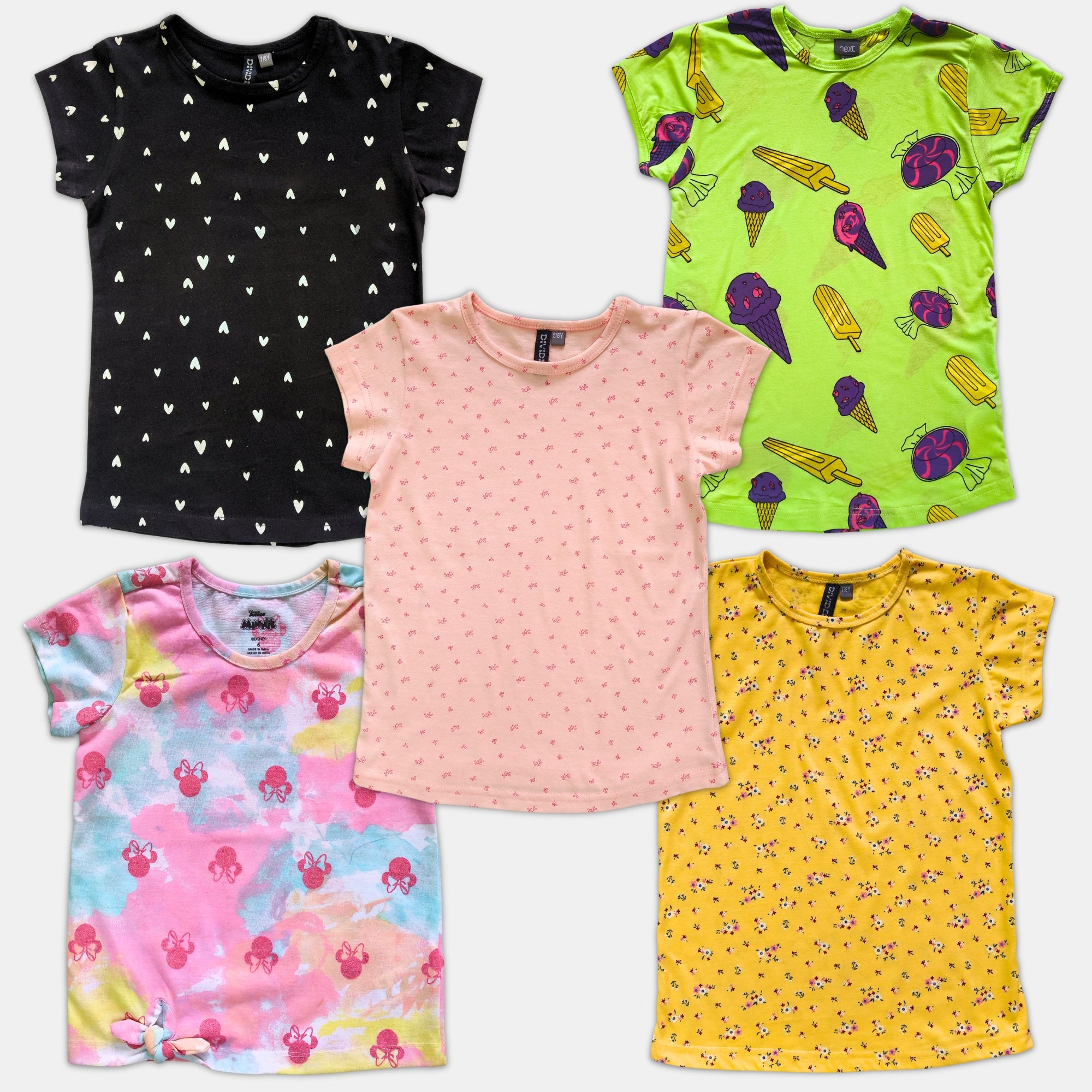 # 5/Lot1 - Girl Print AOP Tops, HS