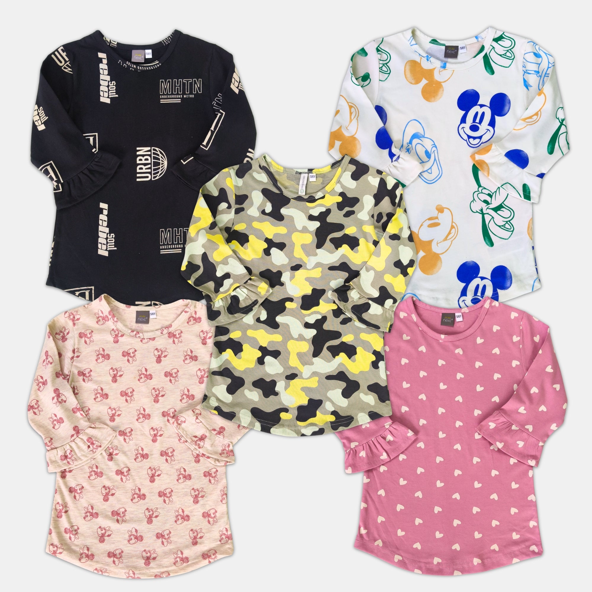 # 6A/Lot1 - Girl Print Tops, 3/4th