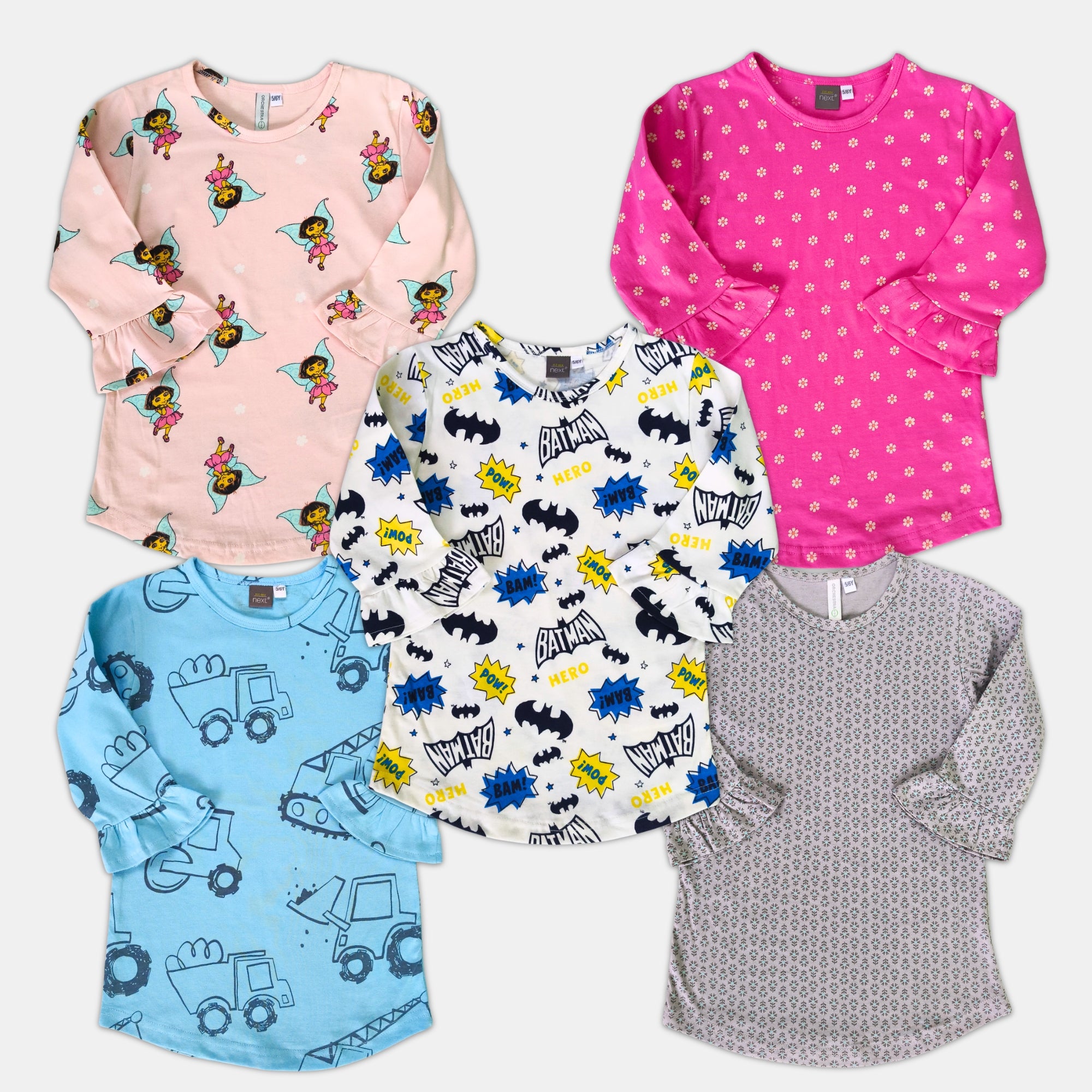 # 6A/Lot1 - Girl Print Tops, 3/4th
