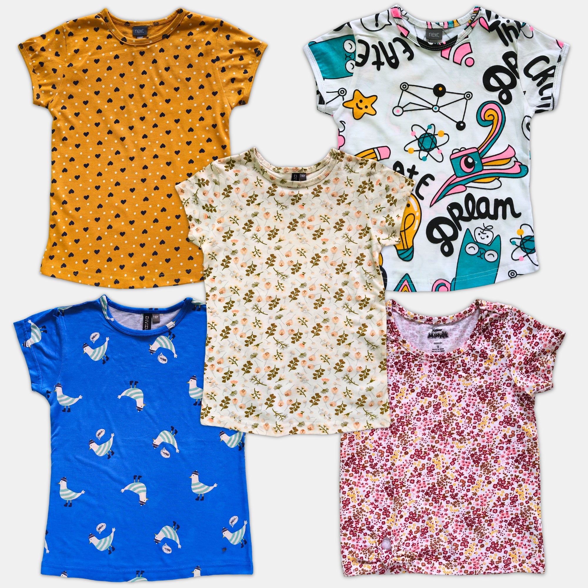# 5/Lot1 - Girl Print AOP Tops, HS