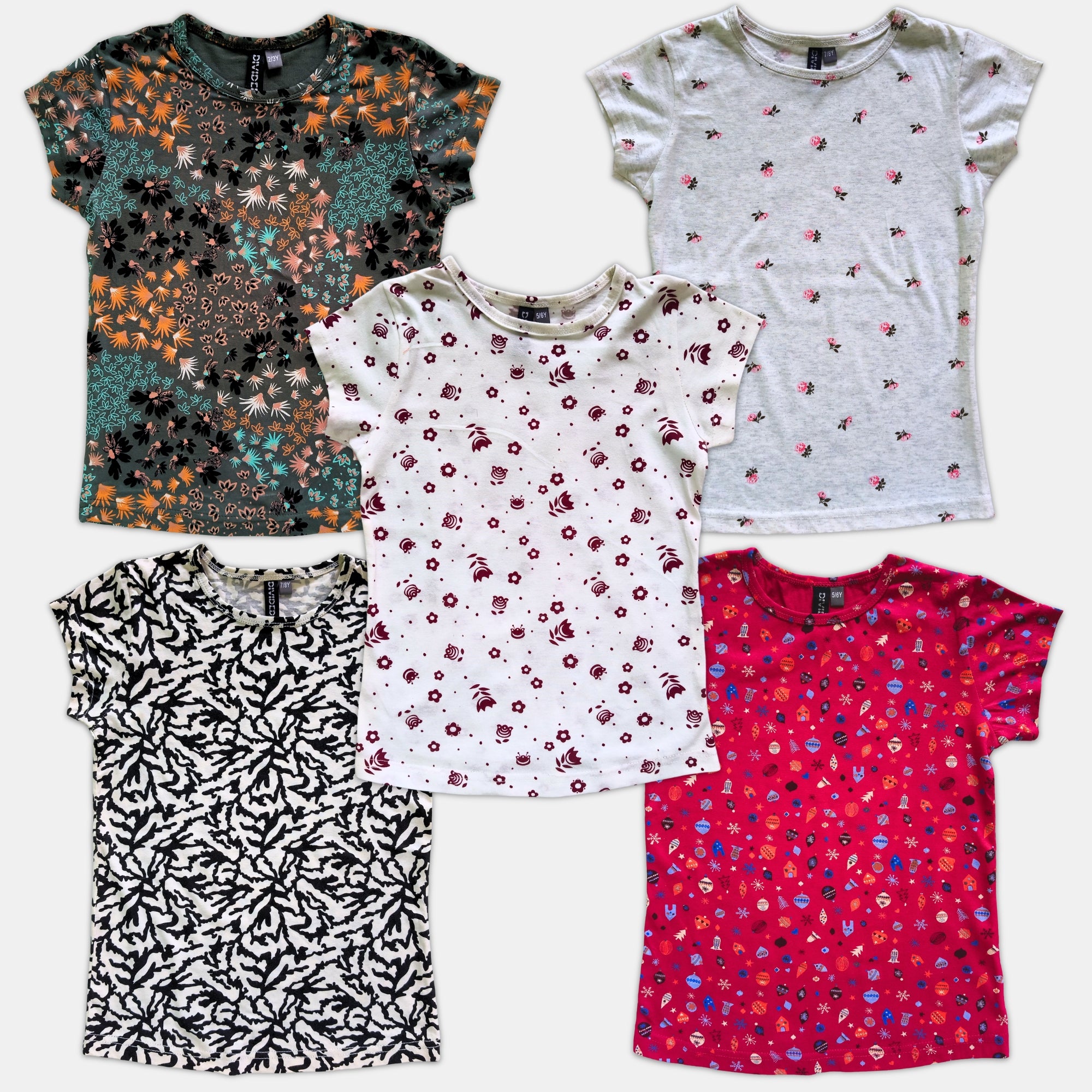 # 5/Lot1 - Girl Print AOP Tops, HS