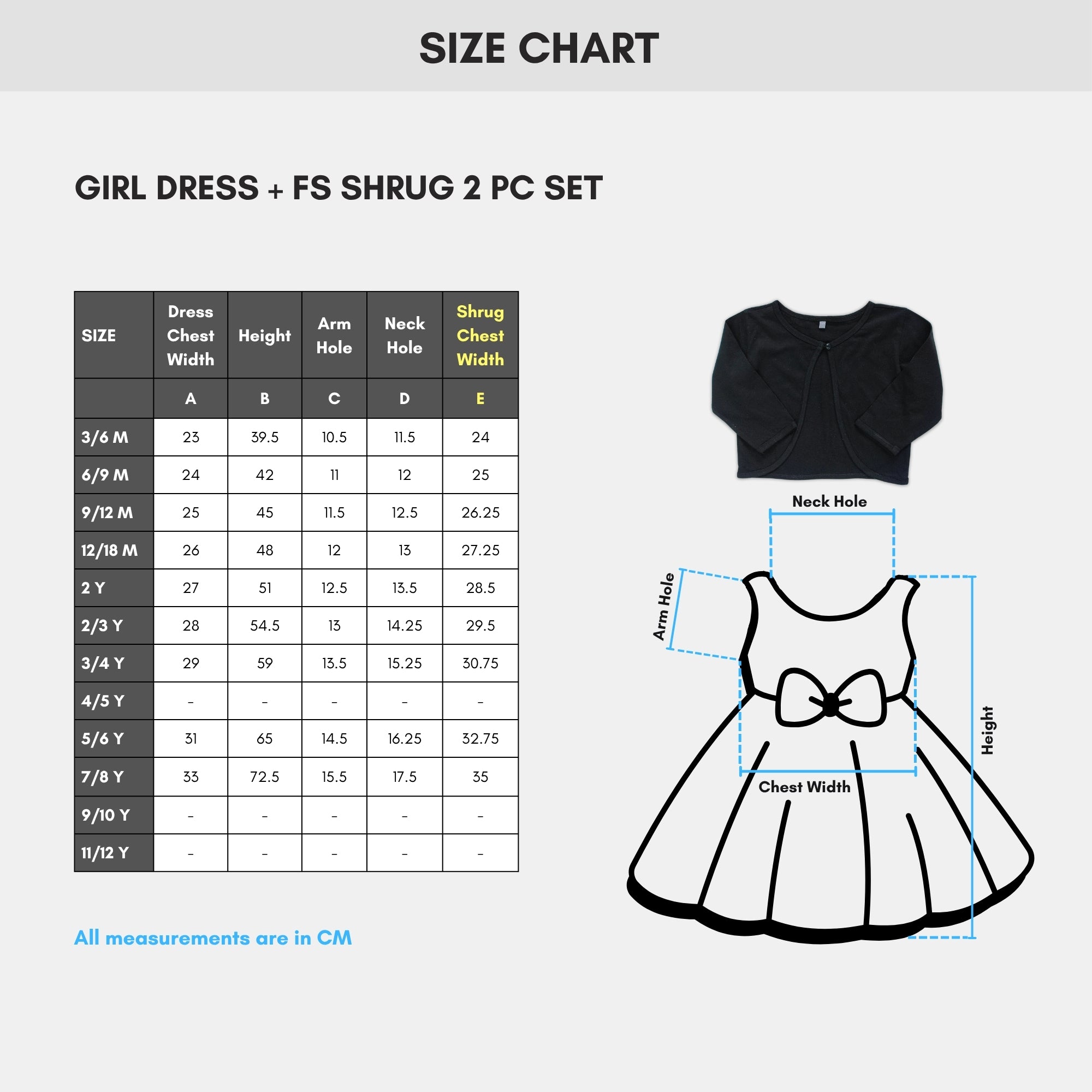 # 39J/Lot1+2 - Girl Dress & Shrug 2 Pc Set