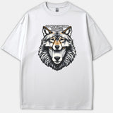 A white Christian t-shirt featuring a detailed wolf head graphic beneath the bold text DO NOT CONFORM. [ROMANS 12:2].