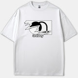 A white Christian t-shirt featuring a stylized graphic design depicting a tomb stone and doorway with the text 3rdDay printed in black and gray.